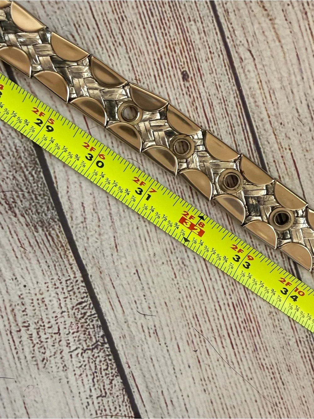 BELT Vintage Braided Silver & Gold belt Medium Large
